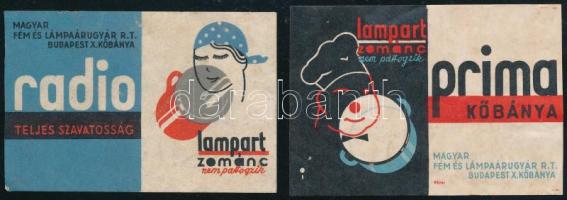 Lampart Kőbánya, 2 db címke, Irsai István (1896-1968) grafikája