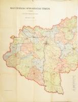 1943 Magyarország közigazgatási térképe. Nyugati rész (Magyarország, Felvidék, Vajdaság. Nagyméretű térkép a magyarországi törvényhatóságok jegyzékével. 1 : 500.000. M. Kir. Honvéd Térképészeti Intézet, 104x86 cm Jó állapotban