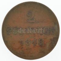 Német Államok / Bajorország 1848. 2pf Cu T:F szennyeződés German States / Bavaria 1848. 2 Pfennige Cu C:F dirt Krause KM# 798