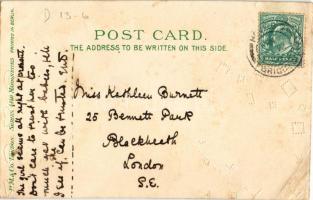 P.M. & Co. London Series 4440. Marionettes / Art Nouveau gently erotic golden lady, litho s: Rap...