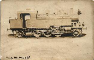M. kir. államvasutak 375. sorozat gőzmozdonya / Hungarian State Railways locomotive, photo (fl)