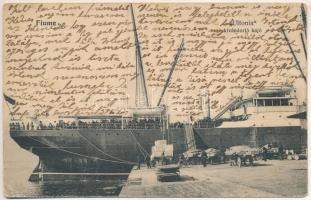 1906 Cunard Magyar-Amerikai vonal a Ultonia kivándorlási hajó Fiume kikötőjében / Cunard Hungarian-American Line. Emigration ship "ULTONIA" in Rijeka (EK)