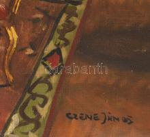 Apátfalvi Czene János (1904-1984): Enteriőr. Olaj, vászon, jelzett, kissé sérült. Dekoratív, sérült ...