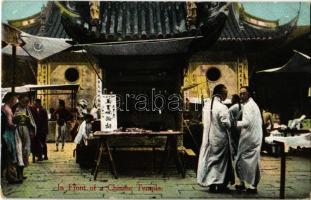 China, In front of a Chinese temple. Chrom. edit. Kingshill Shanghai No. 136. + "K.K. BORDTELEG...