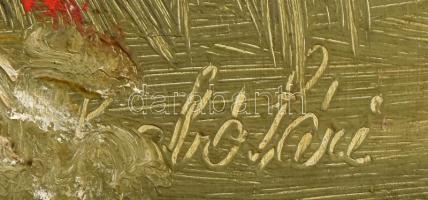 Olvashatatlan jelzéssel: Búzatáblák. Olaj, farost. 47x27 cm