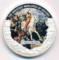 Palau 2016. 1$ Cu "Nagy Hadvezérek - Szép Fülöp" multicolor festéssel, kapszulában T:PP Palau 2016. 1 Dollar Cu "The Greatest Warlords of History - Philip the Fair" with multicolor picture, in capsule C:PP