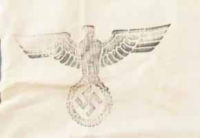 1942 Wehrmacht német katonai ellátmány zsák, vászon, horogkeresztes birodalmi sassal, "H. Vpfl....