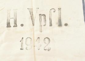 1942 Wehrmacht német katonai ellátmány zsák, vászon, horogkeresztes birodalmi sassal, "H. Vpfl....