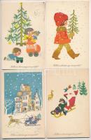 50 db MODERN magyar retro grafikai üdvözlő képeslap vegyes minőségben. Képzőművészeti Alap: Karácsony / 50 modern Hungarian retro graphic greeting postcards in mixed quality: Christmas
