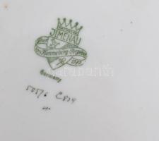 Jlmenau sárgán ecsetelt, virágmintás, áttört- és domború mintás pralinékínáló szett, jelzéssel, kis ...