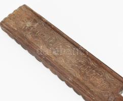 1891 Mángorló, tulajdonosi vésetekkel, sérüléssel, h: 54 cm