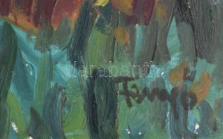 Fenyő Andor Endre (1904-1971): Falu (Balatonfelvidék). Olaj, farost, jelezve jobbra lent. Hátoldalán...