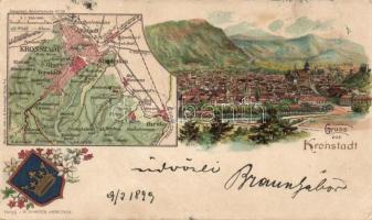 1899 Brassó with map litho (EB)