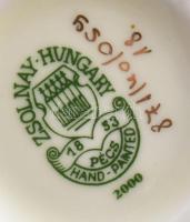 Zsolnay búzavirág mintás váza, kézzel festett, jelzett, hibátlan, m: 16 cm