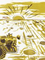 Bukta Imre (1952-): Táj, 1990. Ofszet litográfia, papír. Jelzett. Számozott (13/100). 31x42 cm. Üveg...