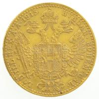 Ausztria 1915. Dukát Au Ferenc József utánveret (3,48g/0.986) T:P apró ü. / Austria 1915. 1 Ducat Au Franz Joseph restrike (3,48g/0.986) C:P tiny ding Krause KM#2267