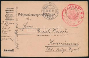 1915 Tábori posta levelezőlap / Field postcard "S.M.SCHIFF NAJADE"