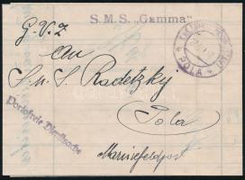 1918 Tábori posta számla / Field post receipt &quot;S.M.S. Gamma&quot;