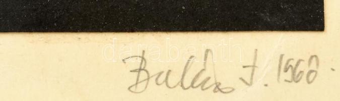 Balázs Imre (1931-2012): Erdélyi házak. Tus, papír, jelzett. Üvegezett fakeretben. 15x11 cm