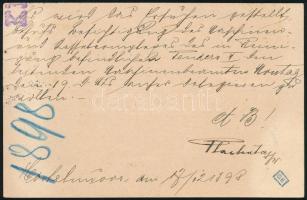 1898 Levelezőlap "K.u.k. Vertheidigungs-Bezirks-Commando in Castelnuovo" + "S.M. Schi...