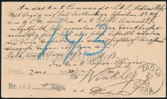 1893 Levelezőlap az Andreas Hofer hajóra címezve / Postcard to the Andreas Hofer ship "K. und K...