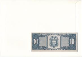 Ecuador 1986. 10S felbélyegzett borítékban, bélyegzéssel T:UNC 
Ecuador 1986. 10 Sucres in envelope...