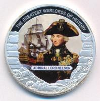 Libéria 2009. 5$ Cu &quot;Nagy Hadvezérek - Lord Nelson admirális&quot; multicolor festéssel, kapszulában T:PP Liberia 2009. 5 Dollars Cu &quot;The Greatest Warlords of History - Admiral Lord Nelson&quot; with multicolor picture, in capsule C:PP