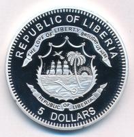 Libéria 2009. 5$ Cu "Nagy Hadvezérek - Vitéz Mihály" multicolor festéssel, kapszulában T:P...