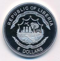 Libéria 2009. 5$ Cu "Nagy Hadvezérek - Attila" multicolor festéssel, kapszulában T:PP
Lib...