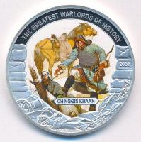 Libéria 2009. 5$ Cu "Nagy Hadvezérek - Dzsingisz kán" multicolor festéssel, kapszulában T:PP Liberia 2009. 5 Dollars Cu "The Greatest Warlords of History - Chinggis Khaan" with multicolor picture, in capsule C:PP