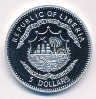 Libéria 2009. 5$ Cu "Nagy Hadvezérek - Julius Caesar" multicolor festéssel, kapszulában T:...