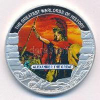 Libéria 2009. 5$ Cu "Nagy Hadvezérek - Nagy Sándor" multicolor festéssel, kapszulában T:PP Liberia 2009. 5 Dollars Cu "The Greatest Warlords of History - Alexander the Great" with multicolor picture, in capsule C:PP