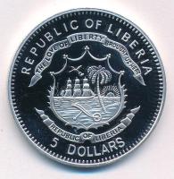 Libéria 2009. 5$ Cu "Nagy Hadvezérek - Nagy Sándor" multicolor festéssel, kapszulában T:PP...