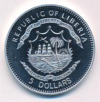 Libéria 2009. 5$ Cu "Nagy Hadvezérek - George Washington" multicolor festéssel, kapszulába...