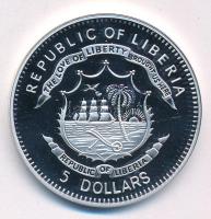 Libéria 2009. 5$ Cu "Nagy Hadvezérek - Árpád fejedelem" multicolor festéssel, kapszulában ...