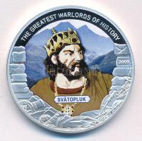 Libéria 2009. 5$ Cu "Nagy Hadvezérek - Szvatopluk" multicolor festéssel, kapszulában T:PP Liberia 2009. 5 Dollars Cu "The Greatest Warlords of History - Svatopluk" with multicolor picture, in capsule C:PP
