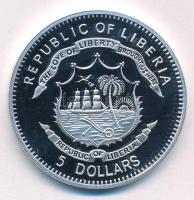 Libéria 2009. 5$ Cu "Nagy Hadvezérek - Oroszlánszívű Richárd" multicolor festéssel, kapszu...