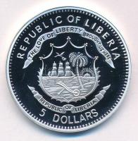 Libéria 2009. 5$ Cu "Nagy Hadvezérek - Jan Žižka" multicolor festéssel, kapszulában T:PP
...