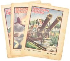 1943 Kincses Ujság 4 db száma (III. évf. 19., 20., 22., 42. sz.), képregényekkel. Vegyes állapotban, sérülésekkel.