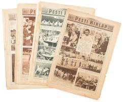 1928-1935 Képes Pesti Hírlap sporttal kapcsolatos számai, 14 db, vegyes állapotban