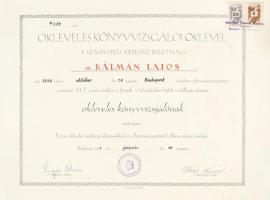 1946 Okleveles és hiteles könyvvizsgálói oklevél jó állapotban
