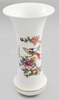Hollóházi paradicsommadár mintás váza, pereménél kiszélesedő kehely alak, jelzéssel, matricás, hibátlan, m: 31,5 cm