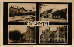 1948 Galánta, vasútállomás, Gróf Esterházy kastély, Tatra szálloda / railway station, castle, hotel (fl)