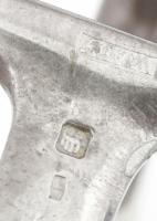 Ezüst(Ag) Péter Vladimir (1947-) által tervezett karperec füstkvarccal, jelzett (Wladis), 5,5×4 cm, ...