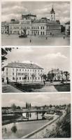 Baja, Marx tér, Járásbíróság, Béke tér, Tanácsháza, Készruha bolt, Sugovia a híddal, Kamarás Duna híd - 5 db modern Képzőművészeti Alap képeslap