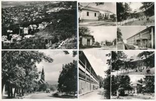 Budakeszi, Fő út, autóbusz, Fodor József gyógyintézet, Tanácsháza, gyógyszertár - 4 db modern Képzőművészeti Alap képeslap