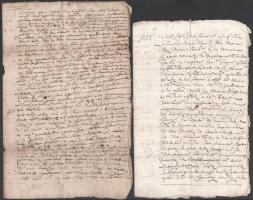 1664-1669 2 db kézzel írt, francia nyelvű levél