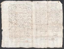 1664-1669 2 db kézzel írt, francia nyelvű levél