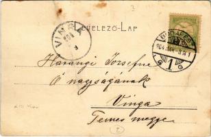 1904 Budapest XIII. Vizafogó, Duna part, kikötő hajóval, mosóasszonyok (fa)