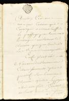 1693-1785 6 db francia nyelvű, szignettás okirat, sérülésekkel